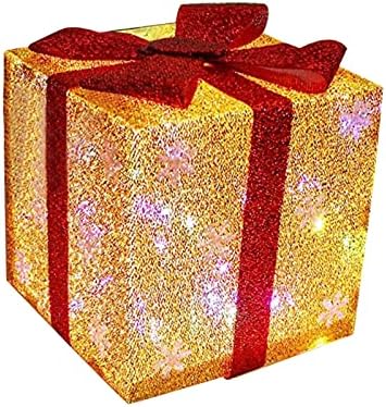 VEFSU Осветени Кутии Подарък На Закрито На Открито Коледна Украса за Коледната Елха на Верандата Домашно Събитие