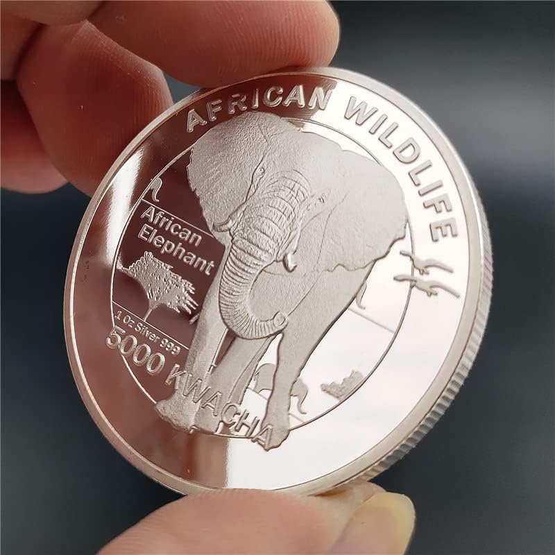 Африкански Животни Златни и Сребърни Монети Възпоменателни Монети на Африканския Пастбищного Слон Възпоменателни Монети за Опазване на дивата природа на Замбия