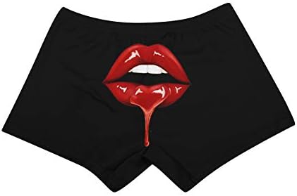 ZDFER Плячка къси Панталони за Жени с Принтом Червено Устата, Тънки къси Панталони, Дамски Модни Панталони за Йога с Висока