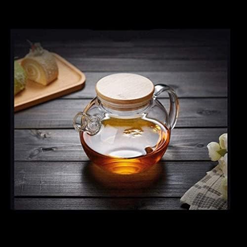 Кана билков чай с дървен капак, на Пот от Дебело Стъкло, през Цялата Саксия, Цветарски Чайник, Малък Чайник, Филтър за кана