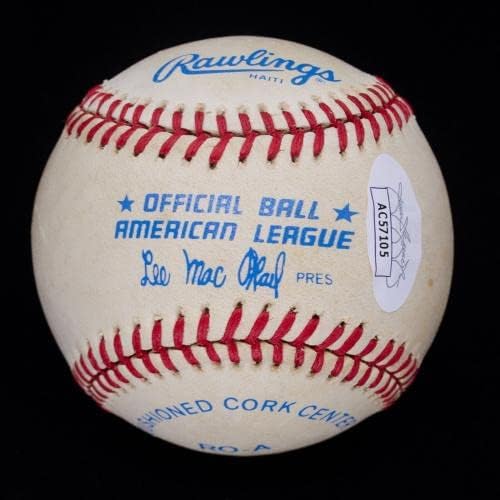 Нов Ера Кал кал ripken-младши Подписа договор с OAL MacPhail Baseball JSA COA AC57105 - Бейзболни топки с автографи