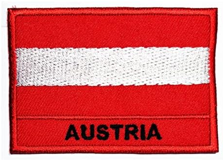 Салфетки Плюс 2 елемента. 1.7X2.6 инча. Нашивка с Флага Австрия, Тактически Военен Флаг, Апликации, Ленти, Флаг на Страната