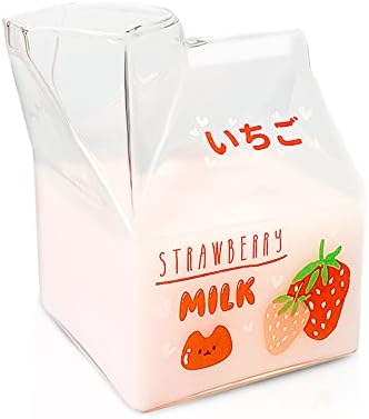 Blsky Kawaii Стъклена Чаша За мляко, която е Подходяща за микровълнова фурна, 12 Грама Сладки, Чаши За Мляко, Мини-Контейнер