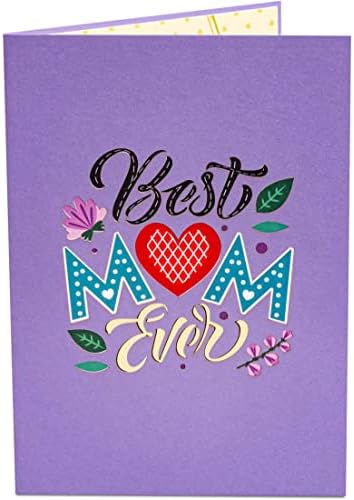 Книжен Любовна 3D Всплывающая картичка за Деня на Майката с цветен модел на най-Добрата майка на света, За майка, съпруга,