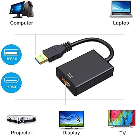Съединители USB3.0 до 1080P HDMI-Съвместим Конвертор Цифрово-Аналогов Преобразувател Кабел за КОМПЮТЪР, Проектор,