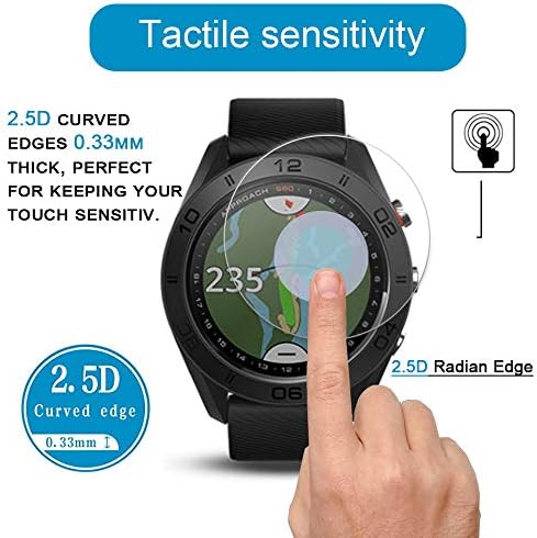 【3 опаковки】 Fierymoto за Garmin Approach S60 Защитно фолио за екрана Smartwatch от закалено стъкло, съвместим с 2.5