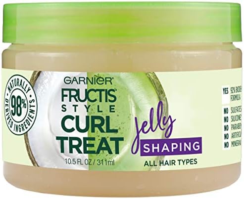 Желе за даване на форма Завиткам Garnier Fructis Style Curl Treat с Кокосово масло за Къдрава коса, банка, с тегло 10,5 Грама