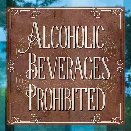 CGSignLab | Стикер на прозореца Алкохолни напитки са забранени - Викторианската картичка | 16 x16