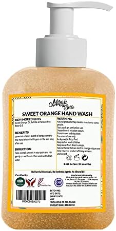 Mirah Belle - Буркан за миене на ръце Сладки Orange (250 мл - 8,4 грама) - Състояние на опаковката за попълване - най-Добре е подходяща за мъже, жени и деца - Без сулфати и парабени -