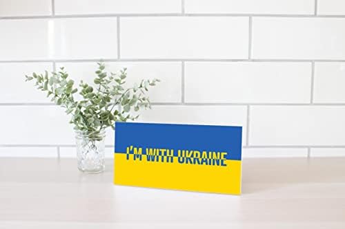 Аз съм с Украйна, Дървена Табела JoyRide Home Décor, 5 x10, Стенни, Дървена Табела, Начало Декор, Проектирана от Художника,