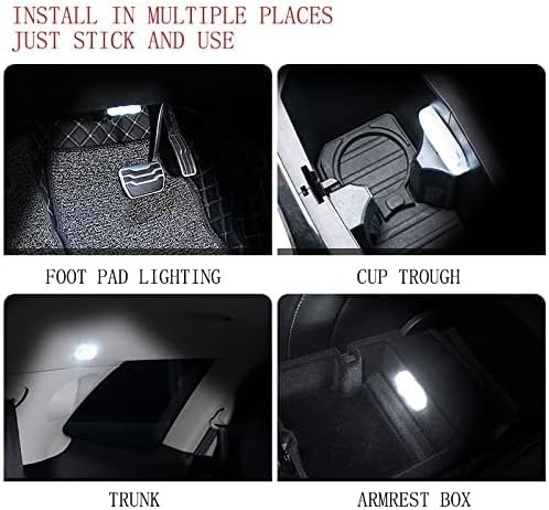 4 бр. Безжични led Светлини за интериора на колата, Автомобилни Led Светлини за интериора, USB Акумулаторна Кола вътрешни