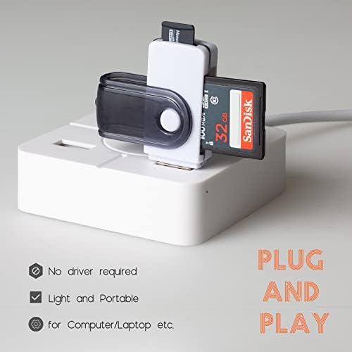 [3 опаковки] четец на карти USB SD за КОМПЮТЪР, Адаптер Micro SD Card to USB, четец на карти MS Duo / MS Micro за устройство на четец за карти памет камера, четец на карти Wansurs за вашия КОМ