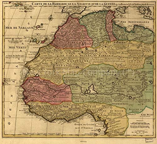Карта 1792 г.| Африка, Северна | Африка, Западна| Карта на Варварство, Нигерия и цял Свят