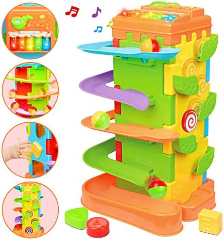 Музикални играчки LUKAT Activity Cube за деца, Играчка Клавиатура-Пиана 4 в 1 за деца, Предучилищна Развитие играчка за момичета