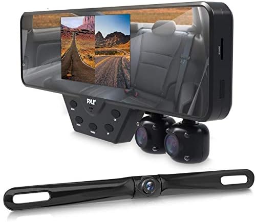 Най-новата технология Pyle HD 3 Камера Видеорекордер Огледало за обратно виждане Резервно помещение-Рефлексен