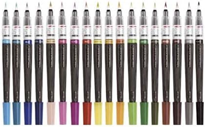Художествена четка Pentel, Цветни химикалки-четката, Определени от 18 цвята (внос от Япония) [Оригиналната опаковка