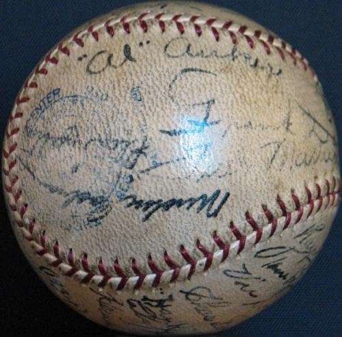 Красива отбор на Шампиона в Американската лига Детройт Тайгърс 1934 година Подписа Бейзболен договор PSA - Бейзболни топки с автографи