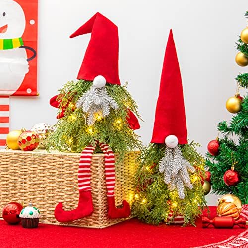 Малката Коледна Елха с подсветка, за Украса на Коледната трапеза под формата на Джудже 18 инча, игри на Маса мини-Коледни