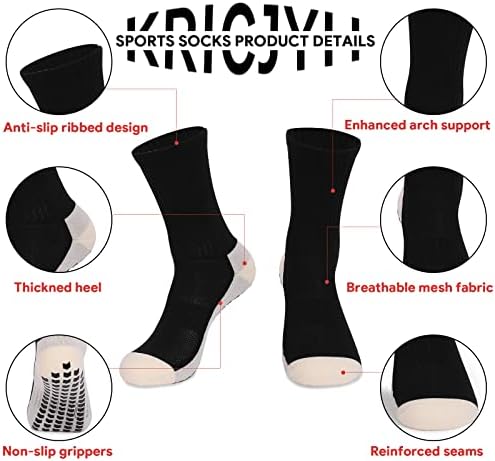 KRICJYH Мъжки Спортни Чорапи Нескользящие Чорапи със защита От Белене, Чорапи с Пълна Възглавницата, Спортни и Футболни Чорапи