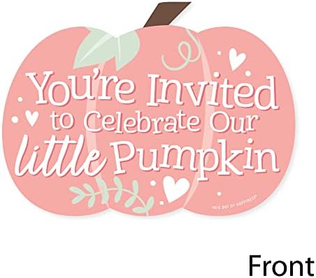 Голяма точка Щастие За момичета, Малки Покана във формата на Тикви за попълване - Покани Картички за Есенно