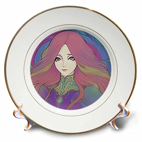 3розная Жена в стил ар нуво. Изискан подарък чинии за Младата принцеса с Лилава коса (cp-376033-1)