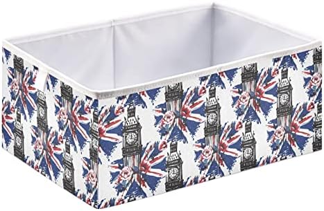 Emelivor Британската кошница за съхранение на кубчета Биг Бен, Сгъваеми кутии за съхранение, Водоустойчив кош за