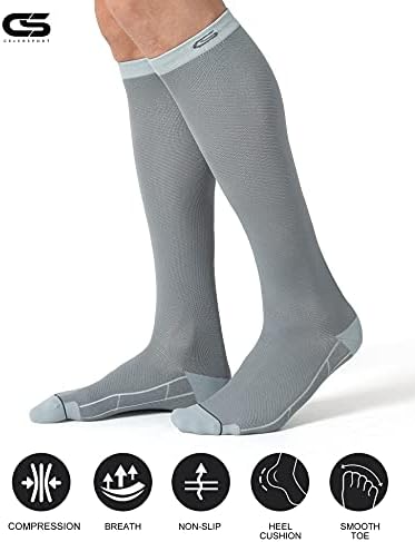 CS CELERSPORT 3 Двойки Компрессионных Чорапи 20-30 мм hg.календар. за Мъже и Жени, Поддържащи Чорапи за Бягане