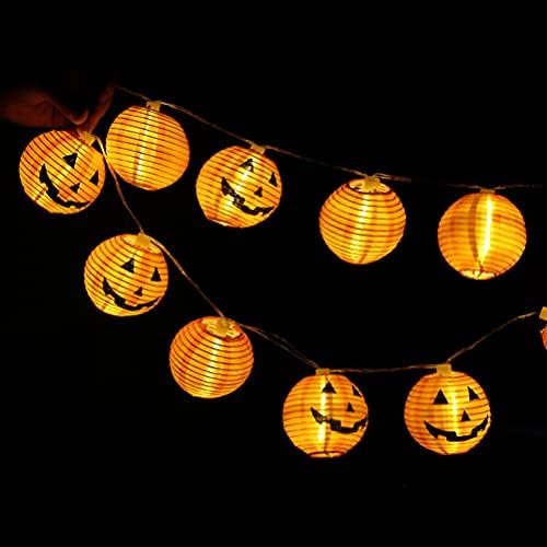 PartyKindom Украса за дома за Хелоуин, 1бр Хелоуин Тиква Фенер Светлина на Кабел 20 Led Фенери Декоративни Без Батерия за Домашен интериор в Оранжево