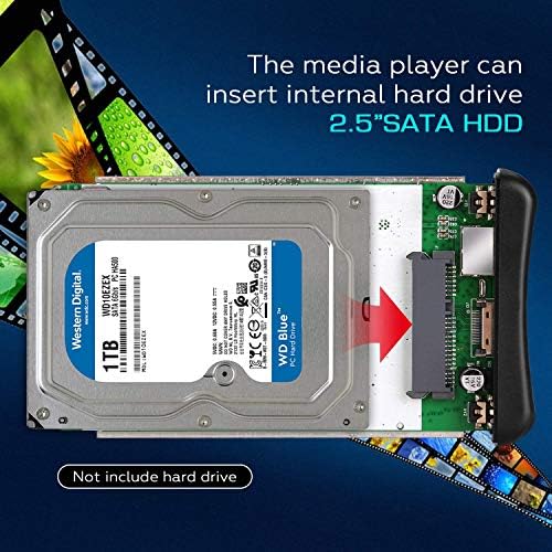 Мултимедиен плейър USB3.0 1080P HDMI-USB-карам 32G, поддръжка 2,5 твърд диск SATA с изход HDMI/AV/VGA, портативен MP4 плеър за