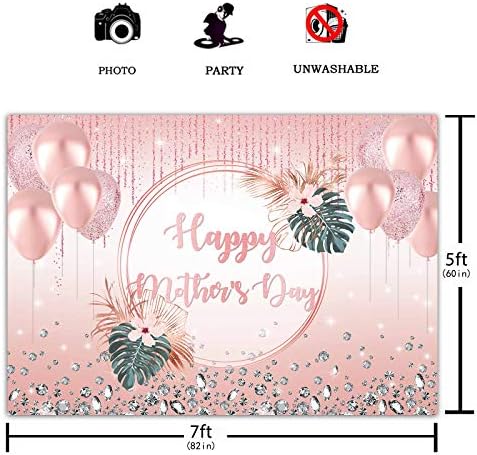 Funnytree 82 x 59 Розово Злато, на Фона на парти в чест на Деня на Майката, Аз Обичам Мама, Розов Блестящ Фон За Снимки, Благодаря