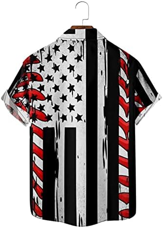MIASHUI копчета, Къса Мъжка Тениска с Флага на Деня на Независимостта, 3D Дигитален Печат, Персонални Модна Тениска С Ревера и Копчета, Дълъг