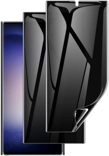 LYWHL [2 Опаковки за Samsung Galaxy S23 Ultra Privacy Screen Protector [Без стъкло], Антишпионская Полноклеящаяся Гъвкава филм за Galaxy S23 Ultra 6,8 , която е Съвместима с пръстов отпечатък - черен
