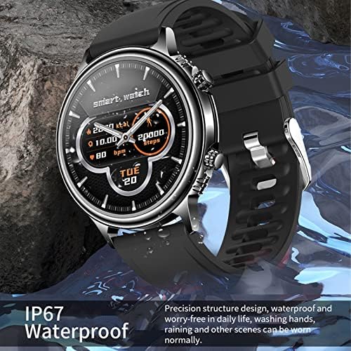 Amikadom Смарт часовник Водоустойчив IP67 Смарт часовници Bluetooth Разговори Говорител 1,32 HD Сензорен Екран Спорт Фитнес