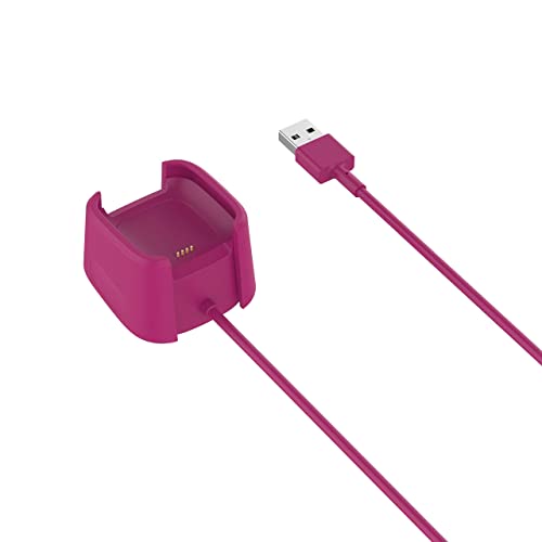 Сменное Зарядно устройство TenCloud, 1 опаковка, Съвместимо с Fitbit Versa 2, Лилаво USB докинг станция за зареждане, Кабел-кабел (3,3 фута/100 см) за умни часа Versa 2