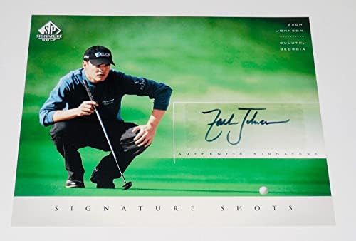Цветна снимка на Зак Джонсън с автограф от 2004 г. на горната палуба Sp Signature 8x10 / Картичка - Снимки голф с автограф