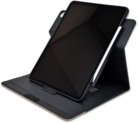 Калъф Съвместим с iPad Pro 12.9 3-то поколение, Въртящи се в калъф от TPU с държач за моливи [Поддържа зареждане на молив], Отточна тръба на шарнирна връзка кожен калъф с джоб