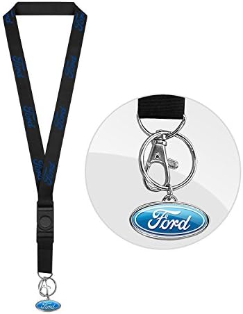 Снимка iPick направено за лого на Ford, черен каишка, държач за самоличност, каишка с метална брелоком Ford 3D