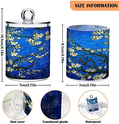 4 Опаковки Qtip Притежателя Диспенсер Van Gogh Almond Blossom Органайзер за Баня Кутийки за Памучни Топки/Тампони/Втулки/ Зъбни