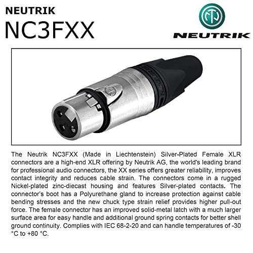 Най-ДОБРИТЕ В СВЕТА КАБЕЛИ 25–Крак Четырехбалансный микрофон, кабел, обичай с помощта на тел Canare L-4E6S и сребърни конектори Neutrik NC3MXX за мъже и NC3FXX за жени XLR
