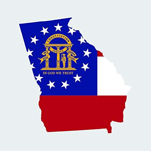 стикер с Флага на щата Джорджия в формата на Хартата fagraphix залепващ Винил Стикер GA - Ширина 4,36