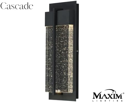Maxim 56193BGBK I Cascade Collection LED 16-Инчов Стенни аплици с Регулируема яркост | 3000 До | Черно покритие; Пузырчатое