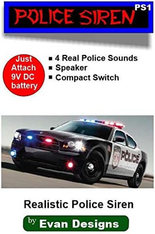 Полицейска сирена за готови линейки и R / C - 4 реални звука от добри полицейска машина - Работи от 9-волтова батерия