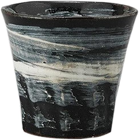 Комплект от 10 Каменни Чаши, Зърно чаша за Шочу с черна Глазура, 3,5 х 3.2 инча (9 х 8,2 см), Почвата, Ресторант,