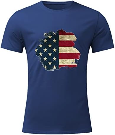 XXBR Мъжки Ризи с къс ръкав в Деня на Независимостта, Мъжки Блузи с флага на сащ 4 юли, Ежедневни Тениска с кръгло деколте и принтом, Блузи, Бяла тениска с принтом, Тенис