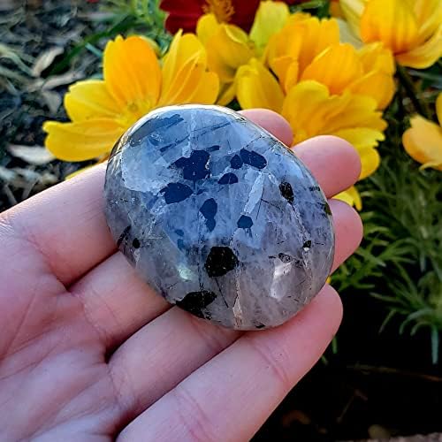 Турмалированный Кварц, наричан още рутиловым Кварц, Полиран Сапунен Камък, Природен Лечебен Метафизически Crystal