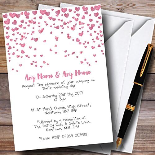 Пощенска Картичка Зоопарк Розово Сърце Конфети Персонални Покани За Сватба