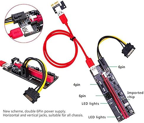 Конектори PCI-E ГРАФИЧНИЯТ Адаптер 60 см VER009S PCI-E Странично Карта PCIe от 1x до 16x USB 3.0 Удължител за кабел за