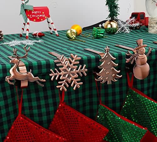 Коледен Държач за Отглеждане - Комплект от 4 Бронзови Закачалки за Отглеждане на Дядо коледа, Снежен човек Снежинка Коледна Елха Елен Коледни Куки за Отглеждане на ?