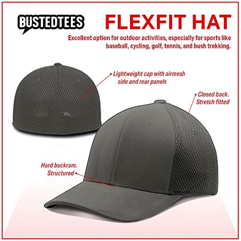 Бейзболна шапка BustedTees Imperial Officer Flexfit Hat Ежедневни Облекла бейзболна шапка за Мъже Дишаща Flex Fit От Ультраволокна