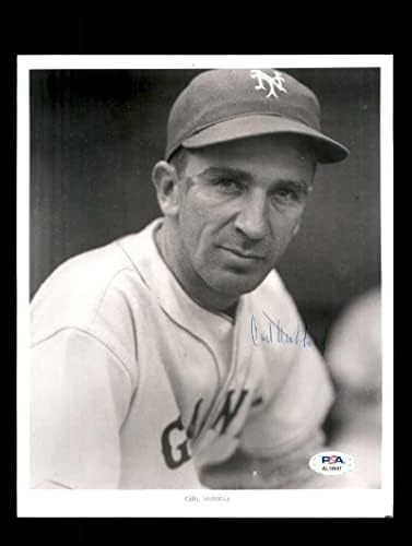 Карл Hubbell PSA ДНК Coa Подписа 8x10 Снимка С Автограф от Гиганти - Снимки на MLB с автограф